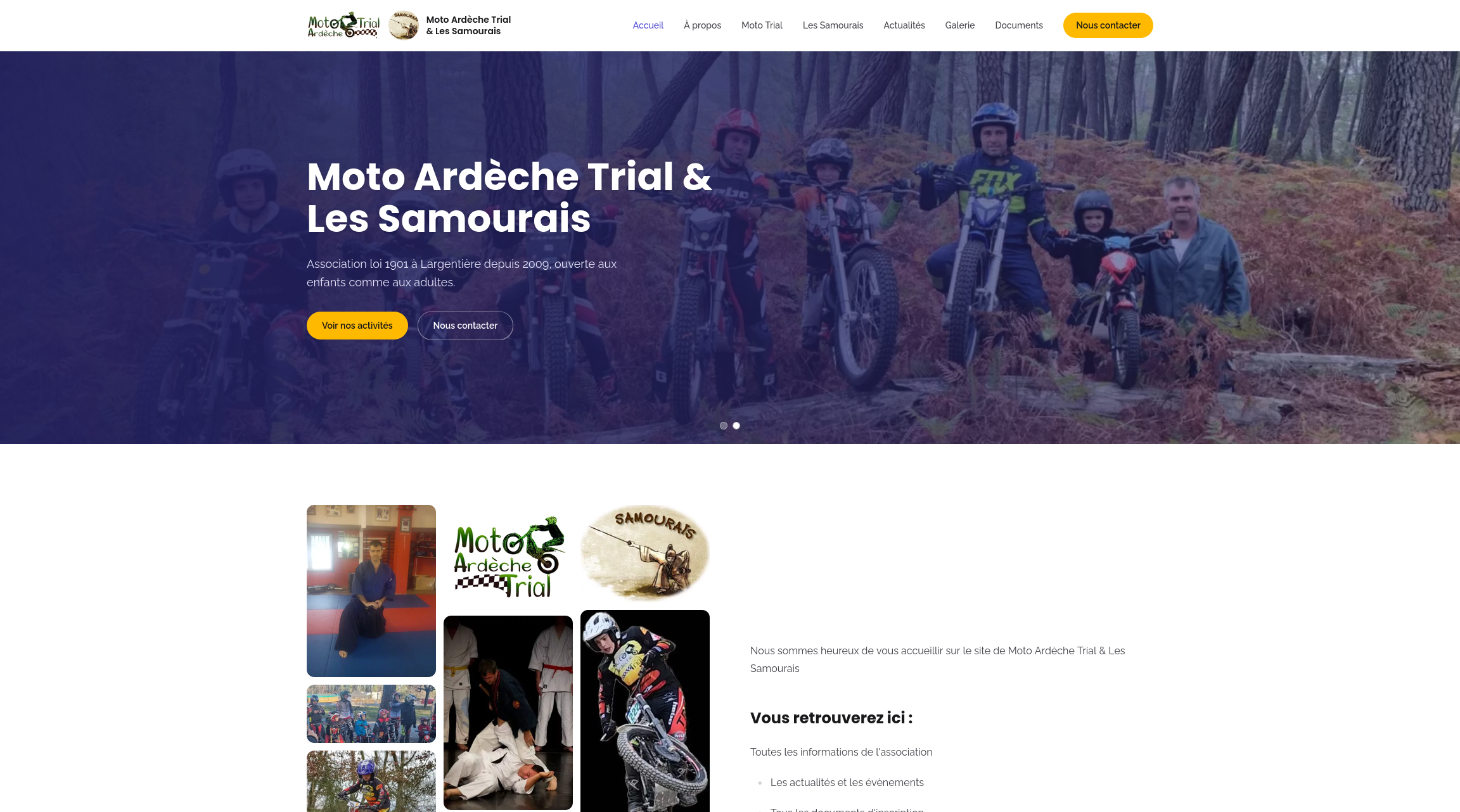 Aperçu du projet Moto Ardèche Trial